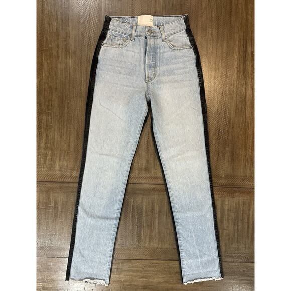 Revice Denim Color-block Two Tone Blue / Black Denim Jeans Women's Size 27 - Picture 11 of 11